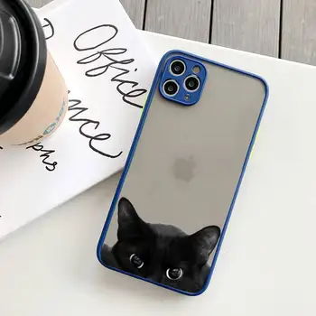 Черна котка, сладък cartoony Калъф За Телефон матиран прозрачен За iPhone 14 11 12 13 plus mini x xr xs pro max калъф