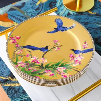 чинии в европейски стил, чинии от костен Порцелан, Домашна керамика Китайска и западна храна, Луксозна американска