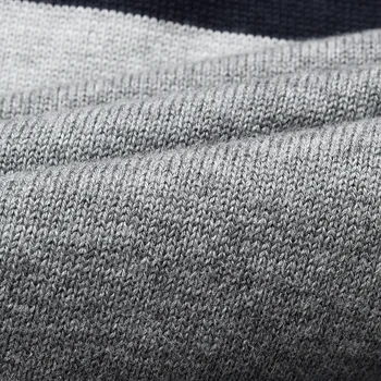 Чисто Нов Мъжки Пуловер С Кръгло Деколте В Ивицата Оборудвана Трикотаж Пуловер С Дълъг Ръкав, Пуловер Мъжки Тънък Случайни Вязаный Пуловер Пуловери Мъжки