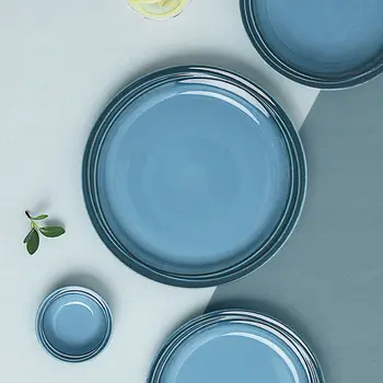 Японска керамика с чиния Западна хранителна чиния проста дълбока чиния домашно приготвени на микровълнова фурна чиния за закуска чиния диск десерт плоча