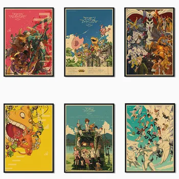 Японското аниме Филм Дигимон Крафт Хартия Плакат Кафе Креативни тапети за Декорация на Интериора